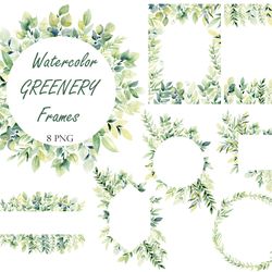 watercolor frames, clipart.