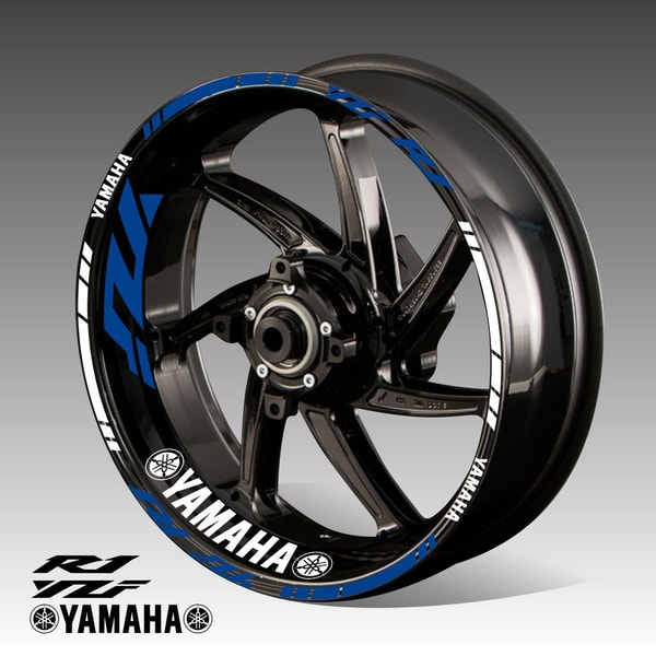 Stickered R1 Rims Yamaha R1 wheel stickers rim tape Yamaha YZF-R1 rim decal yz - Inspire ...