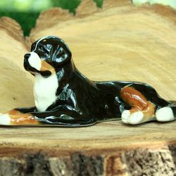 Bernese Mountain Dog figurine, Porcelain statuette