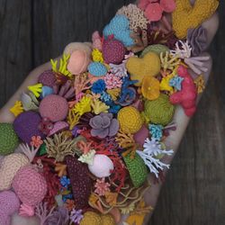 Large set of various miniature corals, tiny corals for diorama or dollhouse aquarium, miniature sea world