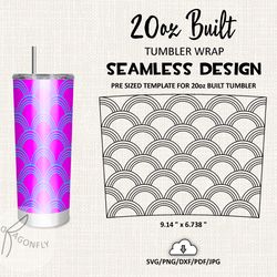 Rainbow Burst tumbler template / 20 Oz Built Tapered Tumbler Wrap / PNG Dxf SVG File Stencil / Seamless - 102