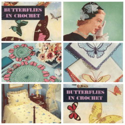 Digital | Vintage Crochet Pattern Butterflies | Vintage 1950s | ENGLISH PDF TEMPLATE