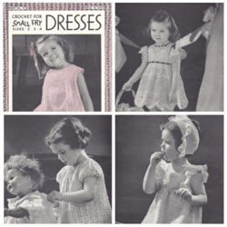 Digital | Vintage Crochet Pattern Small Fry Dresses | Vintage 1910s | ENGLISH PDF TEMPLATE