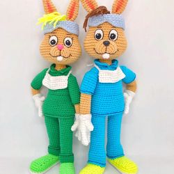 Digital Download - PDF. Crochet pattern Bunny Dentistry. DIY amigurumi toy tutorial