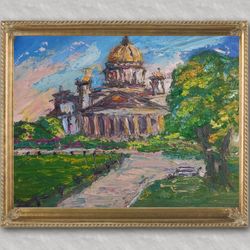 St. Isaac 's Cathedral original painting oil painting impasto color painting for gift art