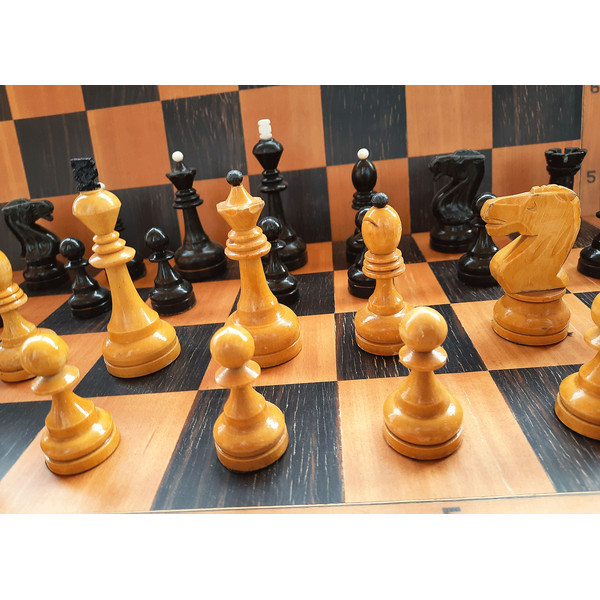 grandmaster russian weighted chess pieces set vintage
