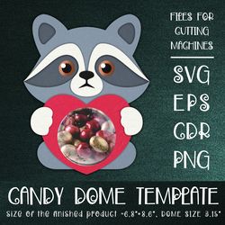 Raccoon Candy Dome | Valentine Paper Craft Template