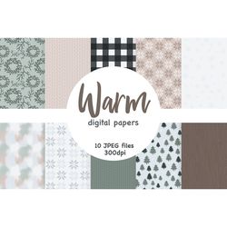 Warm Winter Pattern | Snow Digital Paper