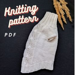 Cat sweater knitting pattern PDF Pets clothes knitting tutorial Pet sweater pattern Knitting pattern jumper for cat