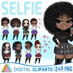 Selfie Clipart - African American Boss Dolls