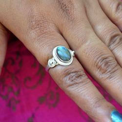 labradorite 925 sterling silver handmade designer ring