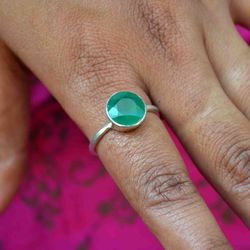 green onyx 925 sterling silver handmade ring