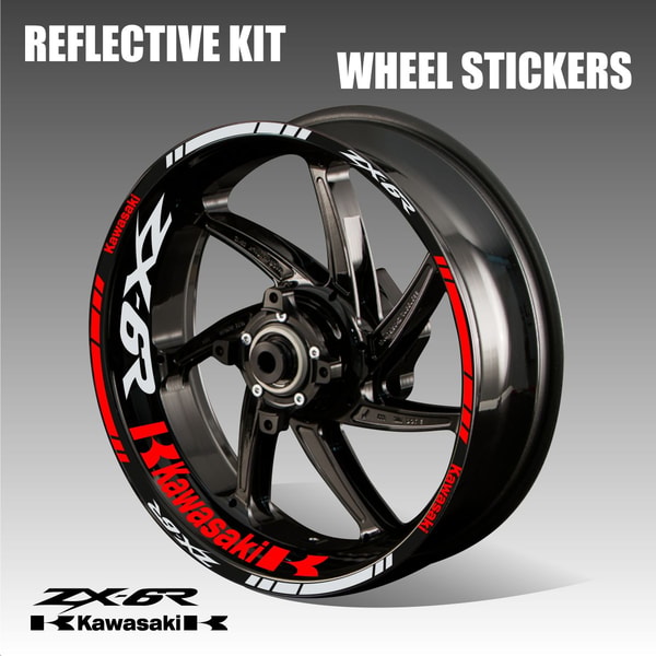 Kawasaki ZX-6R decals wheel motorcycle stickers rim tape neo | Inspire ...