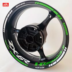 Kawasaki ZX-6R decals wheel motorcycle stickers rim tape neon green vinyl R17