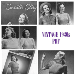 Digital | Vintage Knitting Pattern Sweater Story | Vintage 1930s | ENGLISH PDF TEMPLATE