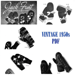 Digital | Vintage Knitting Pattern Two Needle Mittens | Vintage 1950s | ENGLISH PDF TEMPLATE