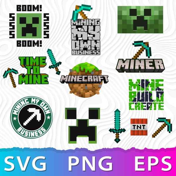 Minecraft Logo SVG, Minecraft PNG, Creeper Face SVG, Origina | Inspire ...