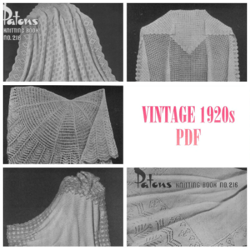 Digital | Vintage Knitting Pattern Shawls and Cot Covers | Vintage 1920s | ENGLISH PDF TEMPLATE