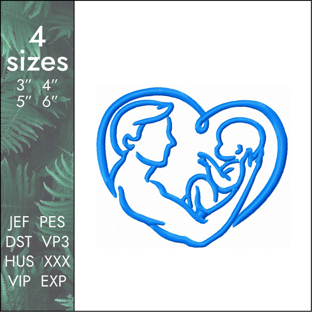 father fathers day son newborn machine embroidery design