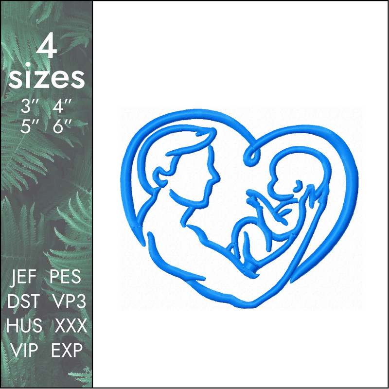 father fathers day son newborn machine embroidery design