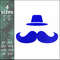 hat mustache grandfather dad father machine embroidery design
