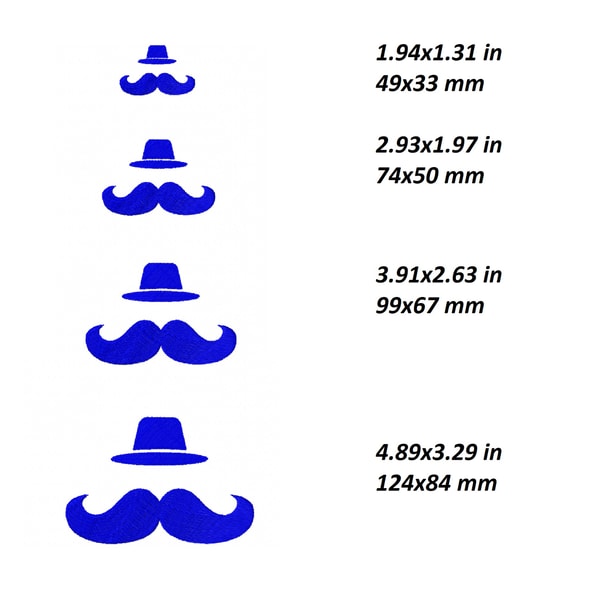 mustache hat grandfather dad father machine embroidery design
