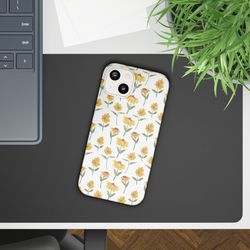 Yellow Flowers Floral iPhone 14 Pro Max iPhone 13 Case iPhone 12 Pro iPhone 11 Case iPhone X Xr Xs Case Galaxy S22 Ultra