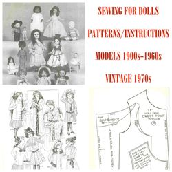 Digital | Vintage Sewing Dolls Pattern | Sewing Twentieth Century Dolls | Vintage 1970s | ENGLISH PDF TEMPLATE