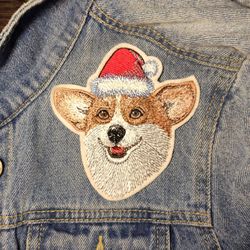 Christmas corgi machine embroidery design