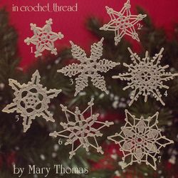 Snowflakes 2 Christmas Ornaments Vintage Crochet Pattern PDF Snowflakes Crochet