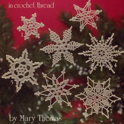 snowflakes 2 christmas ornaments vintage crochet pattern pdf snowflakes crochet