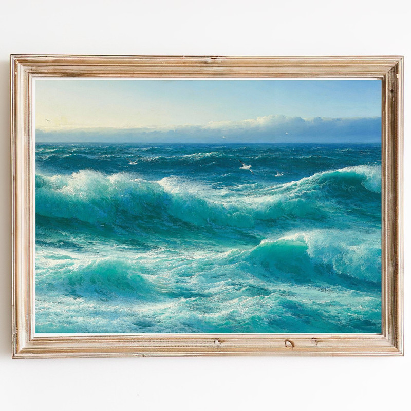vintage ocean waves wall art.jpg