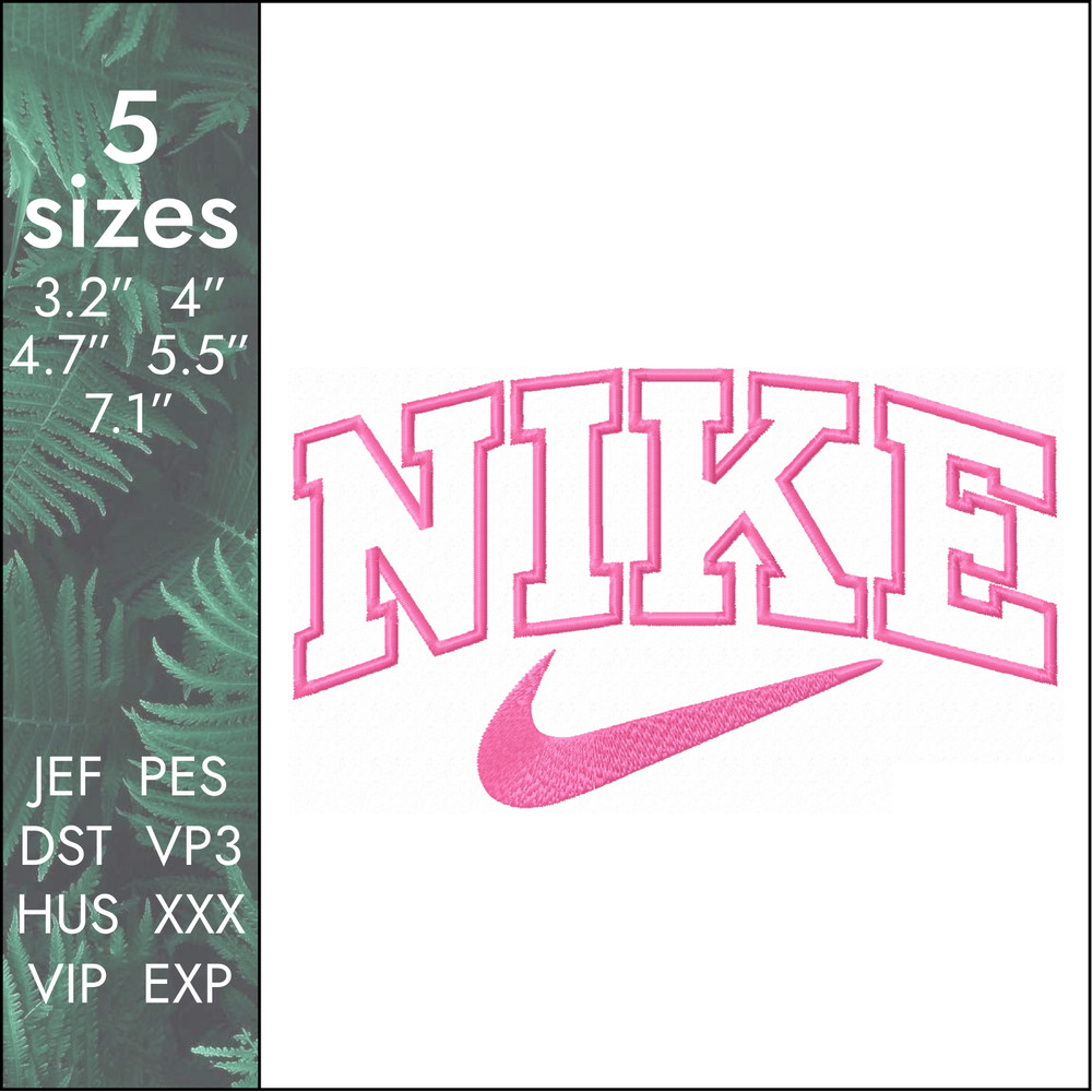 nike vintage logo swoosh machine embroidery design one line