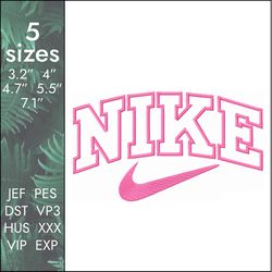 nike embroidery design, vintage classic swoosh logo, 5 sizes, instant download