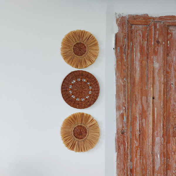 African woven baskets wall art decor