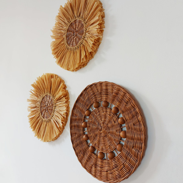 African woven baskets wall art decor