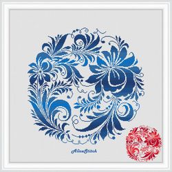 cross stitch pattern mandala floral ornament monochrome panel abstract pillow napkin counted crossstitch patterns/instan