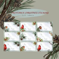 Printable Christmas stickers-gift labels