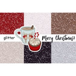 Merry Christmas Glitter | Red Sparkle Background