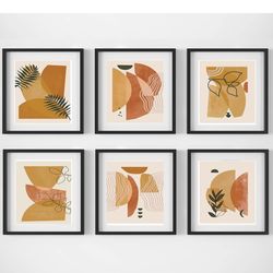 Modern Wall Art Set Of 6 Prints Abstract Painting Terrakotta Art 6 Posters Digital Download Home Decor Scandinavian Art