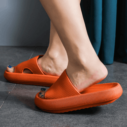super soft eva thick platform slides, minimalist and comfortable indoor bathroom non-slip slippers