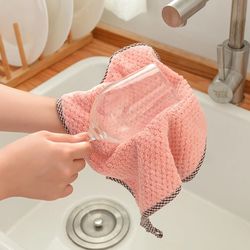 Absorbent Non-stick Oil Dishwashing Cloth, Kitchen-specific Thickened Lint-free Table Wipes, Hand Wipes, Scouring Pads,