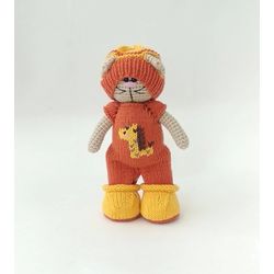 stuffed cat doll in clothes, amigurumi cat, Crochet cat toys, amigurumi kitty, Stuffed animal toy, stuffed cat toy