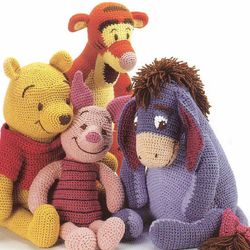 Digital | Vintage Crochet Pattern Toys | Winnie Pooh and Friends | ENGLISH PDF TEMPLATE