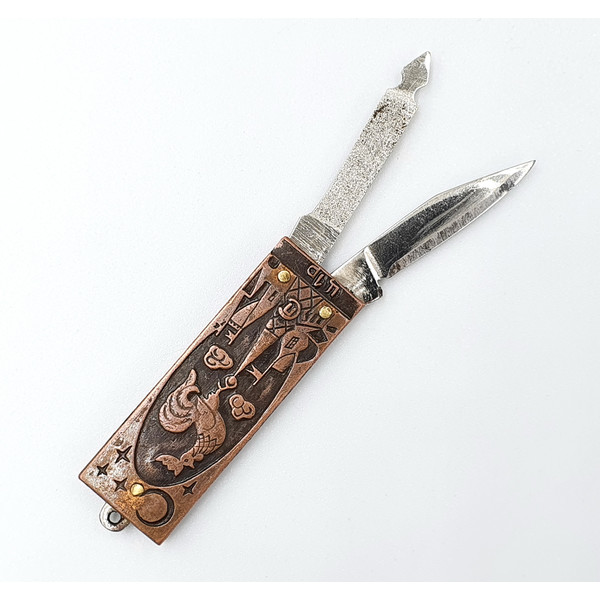 6 Vintage Manicure Knife keychain GOLDEN COCKEREL Pavlovo USSR 1980s.jpg