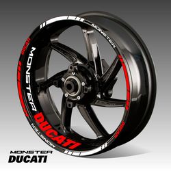 Ducati MONSTER wheel decals rim stickers for Ducati MONSTER tape motorcycle stripes monster decals wheel stickers Ducati