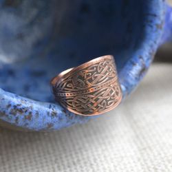 Viking ring with norse pagan ornament. Celtic ornament ring. Viking dragon ring. Viking ring for him and her