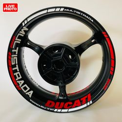 Ducati Multistrada wheel decals rim stickers for Ducati Multistrada tape motorcycle stripes corse decals wheel stickers