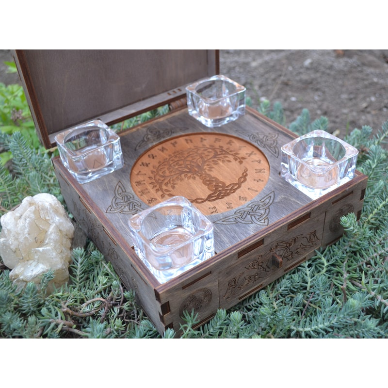 Portable altar for norse rituals with Hel. Norse pagan altar | Inspire ...