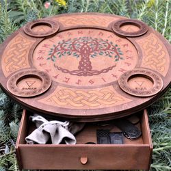 Portable altar for norse rituals and divination. Viking travel altar box. Norse witchcraft mini altar with runes